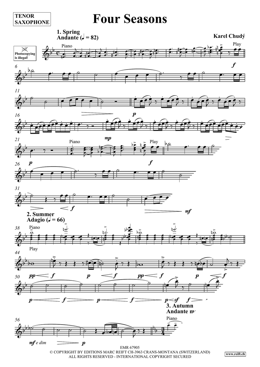 Four Seasons Four Seasons Tenor Saxophone scores gallery preview page 4