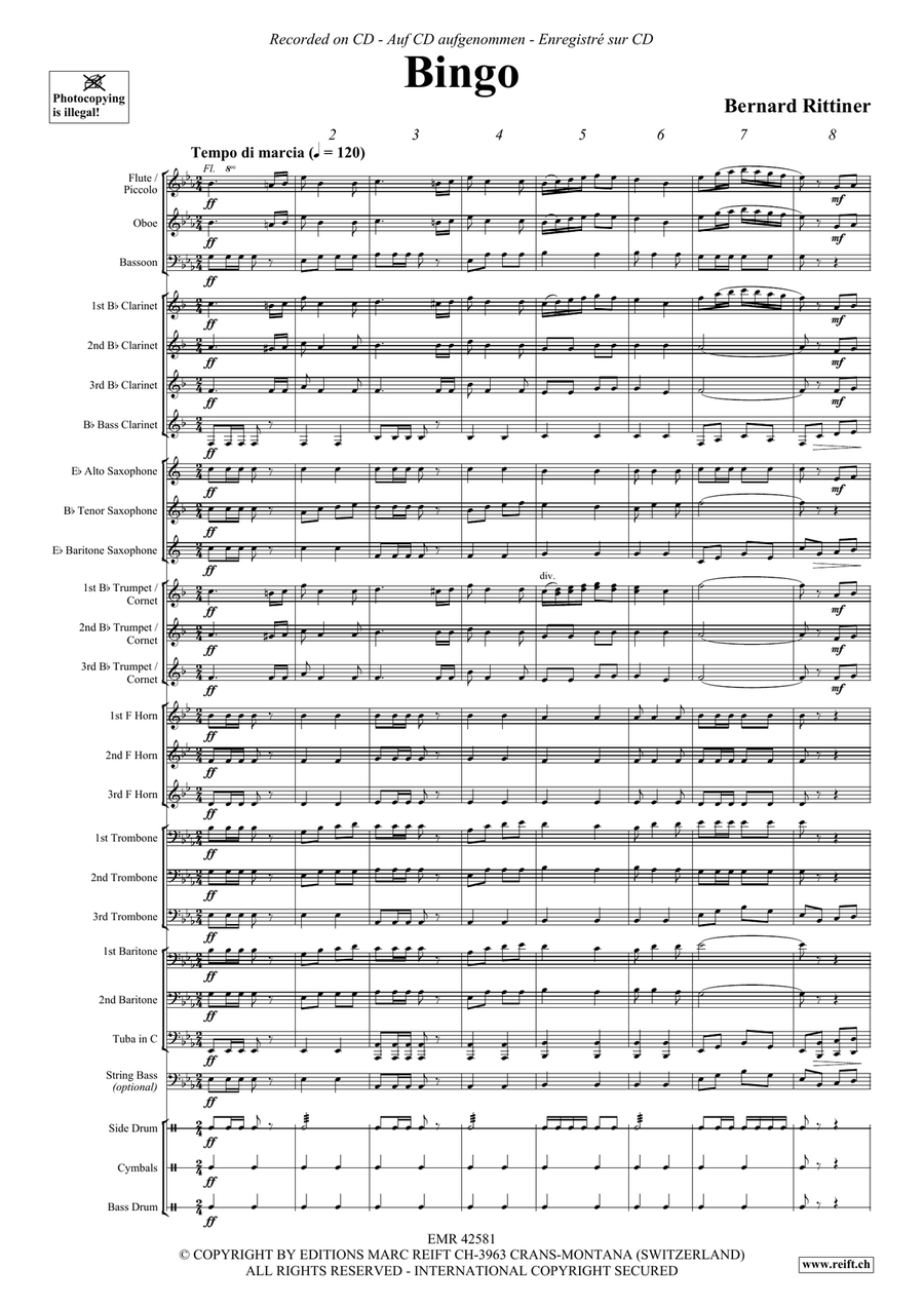 Bingo Bingo Concert Band scores gallery preview page 5