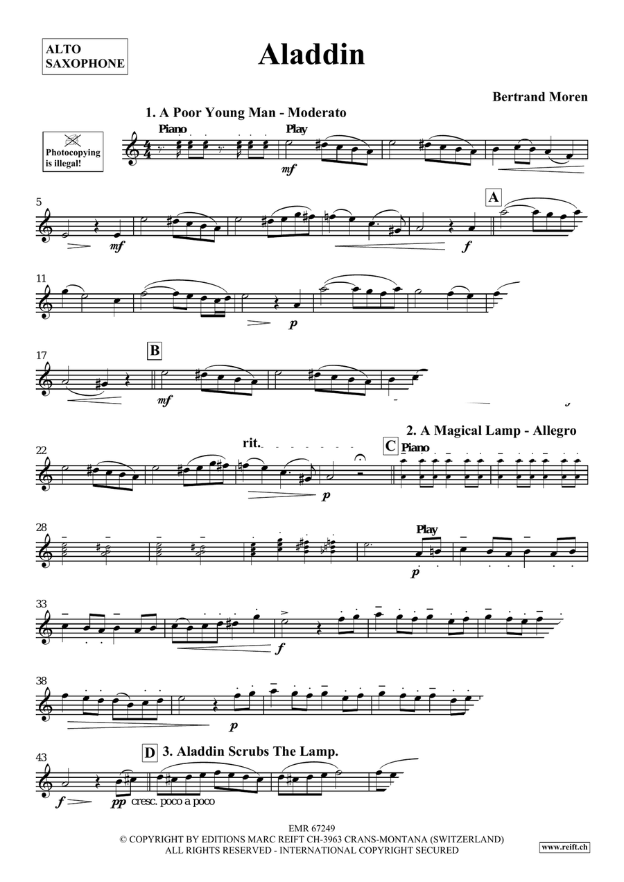 Aladdin Aladdin Alto Saxophone scores gallery preview page 3