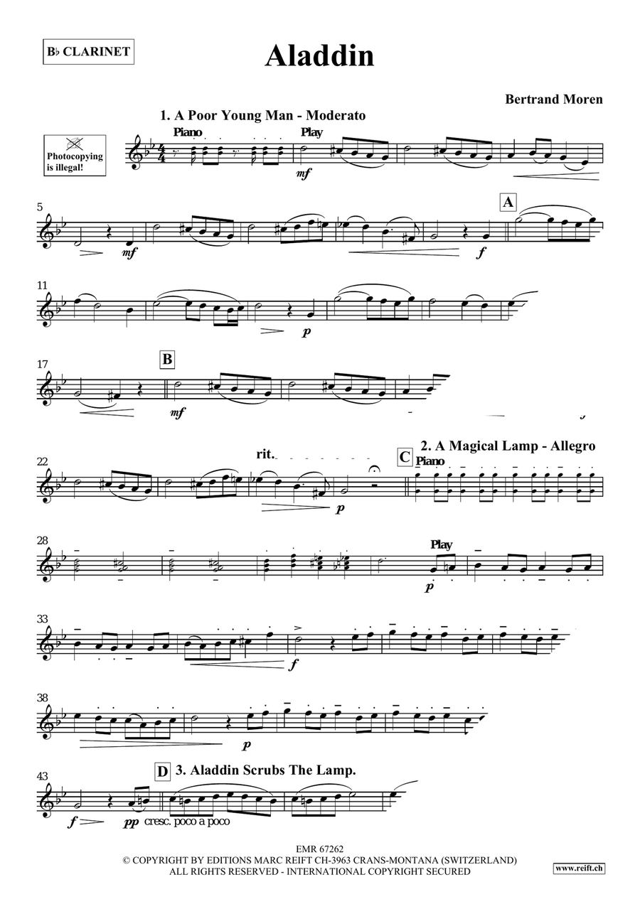 Aladdin Clarinet Solo scores gallery preview page 3