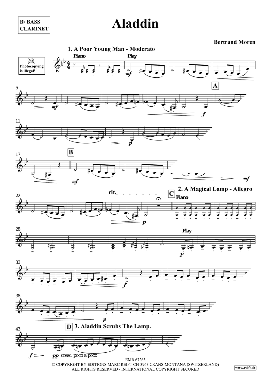 Aladdin Aladdin Bass Clarinet scores gallery preview page 3