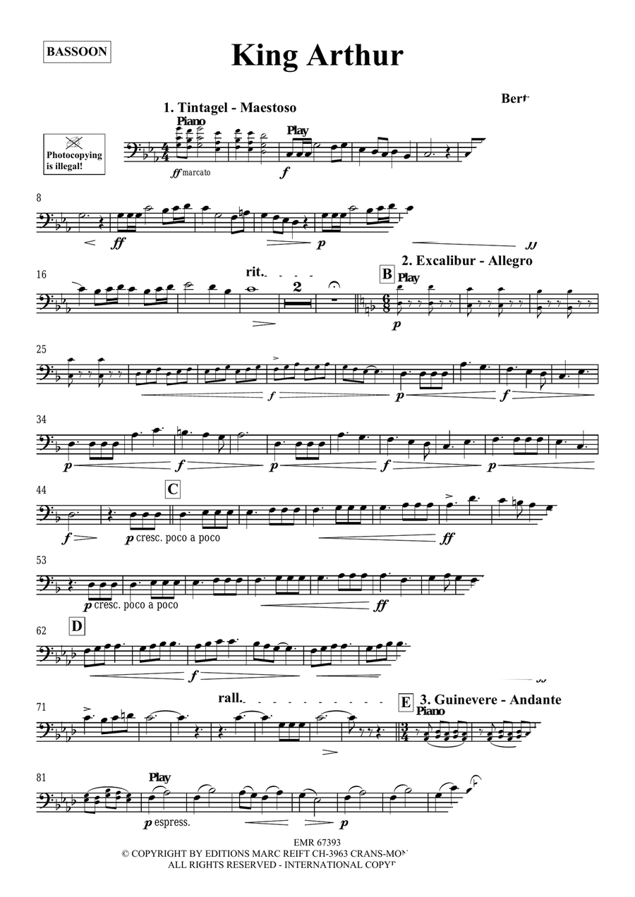 King Arthur King Arthur Bassoon Solo scores gallery preview page 4