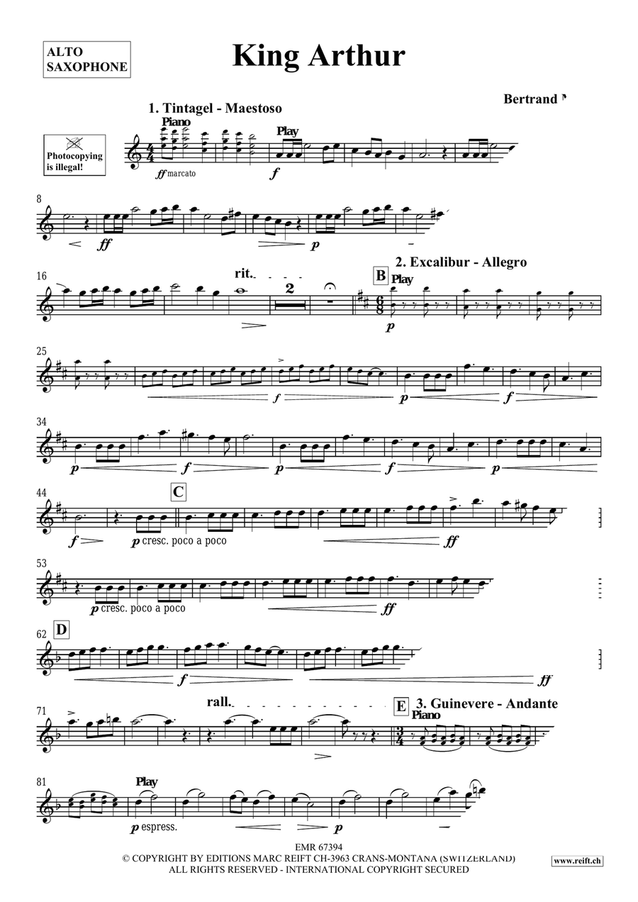 King Arthur King Arthur Alto Saxophone scores gallery preview page 4