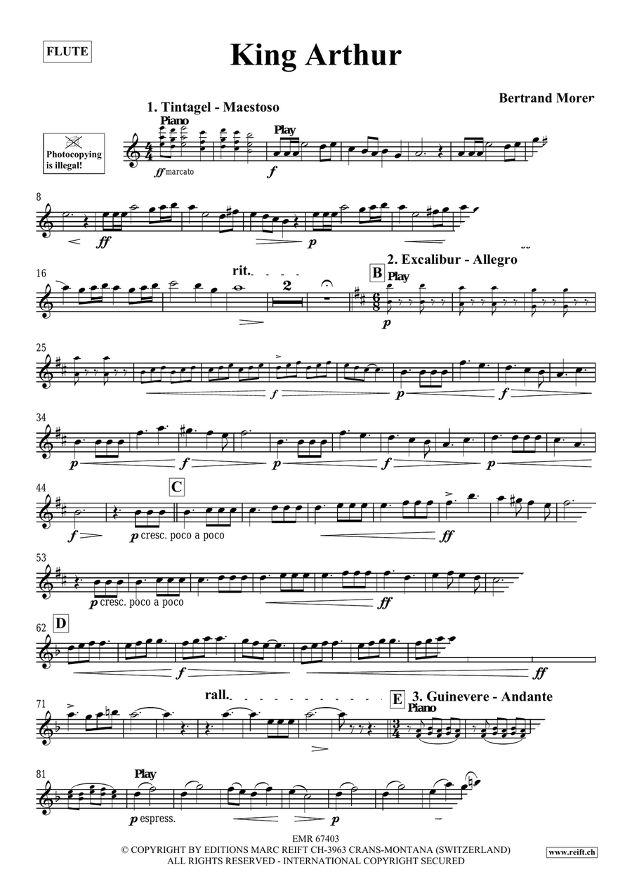 King Arthur King Arthur Flute Solo scores gallery preview page 4