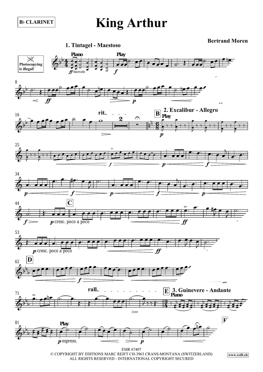 King Arthur King Arthur Clarinet Solo scores gallery preview page 4