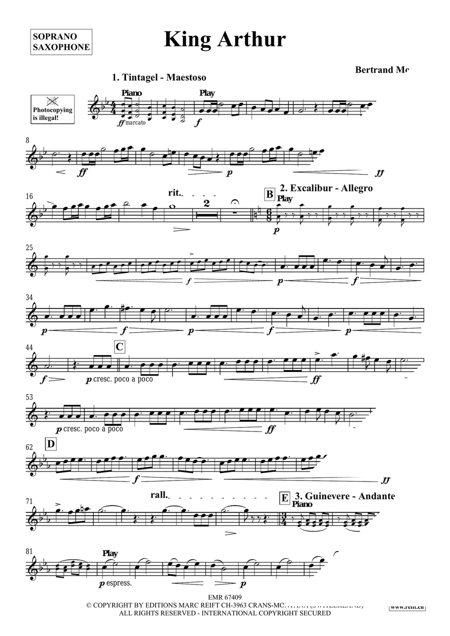 King Arthur King Arthur Soprano Saxophone scores gallery preview page 4