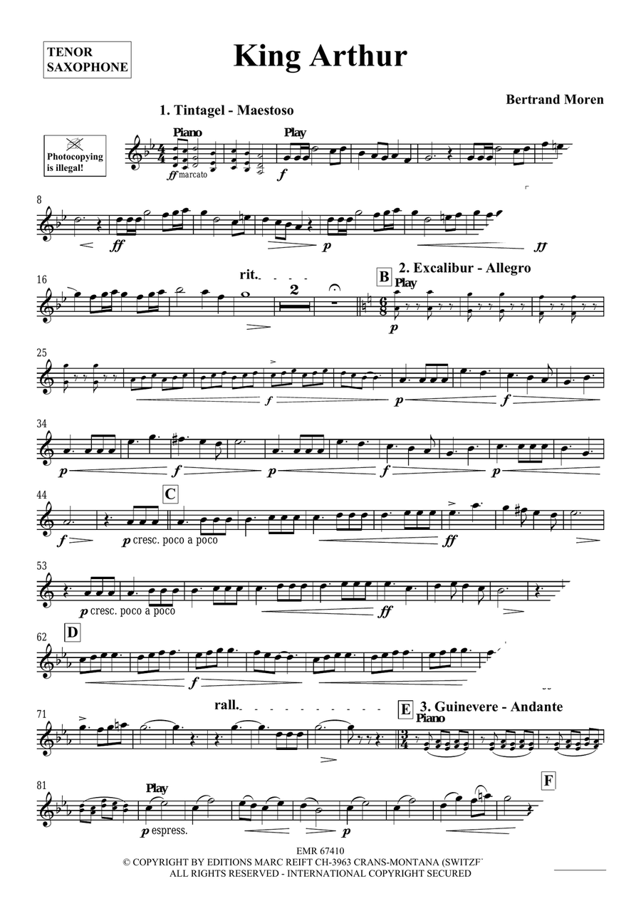 King Arthur King Arthur Tenor Saxophone scores gallery preview page 4