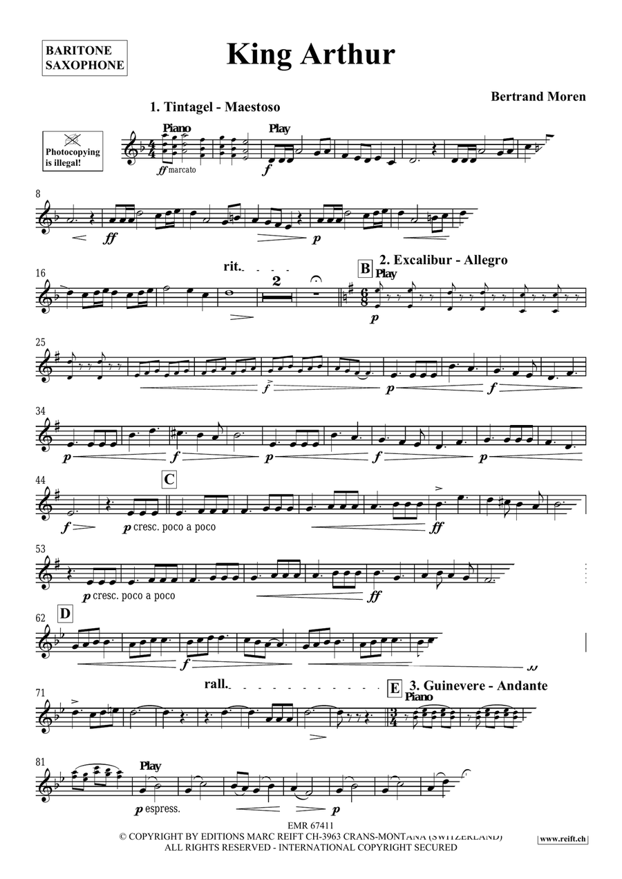 King Arthur King Arthur Baritone Saxophone scores gallery preview page 4