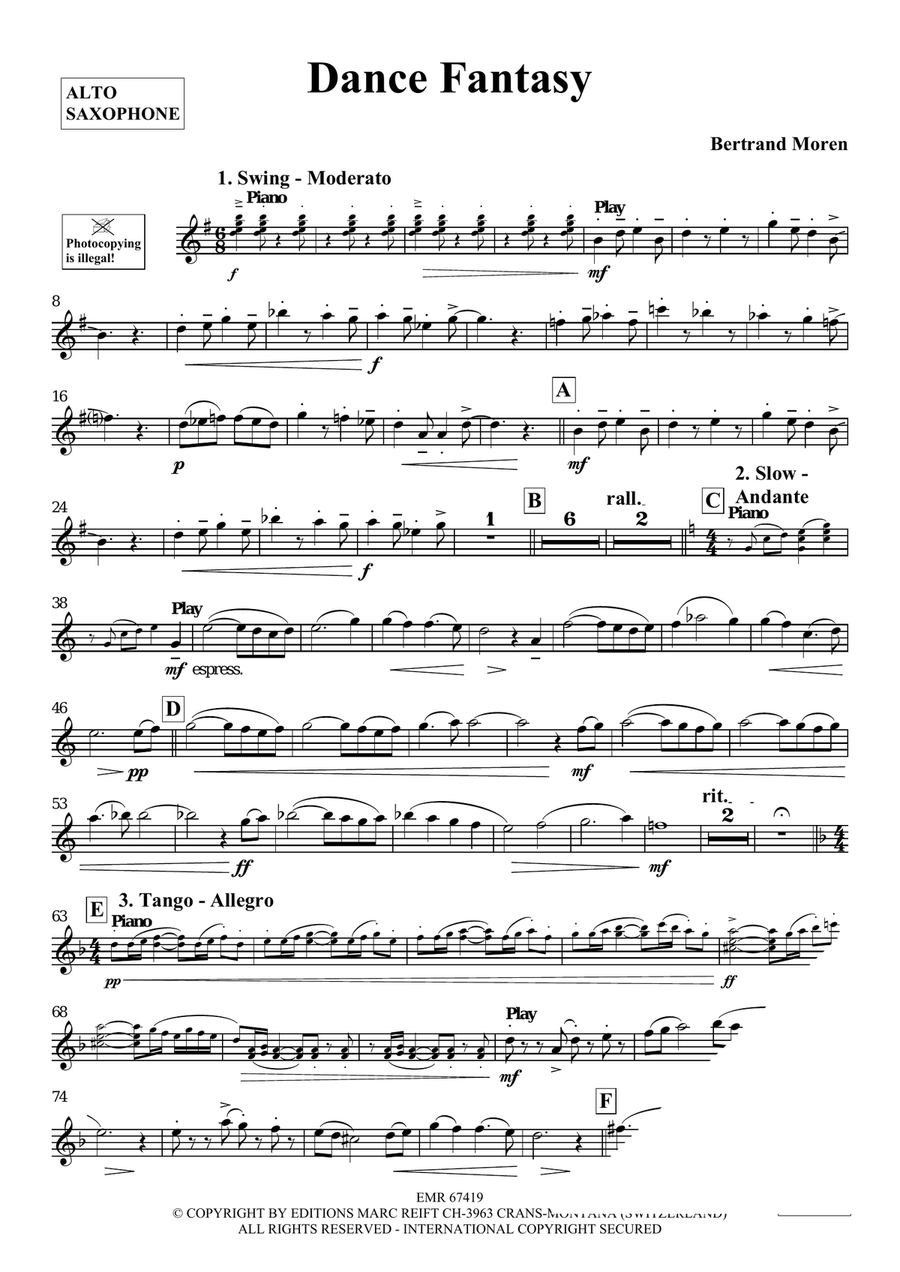 Dance Fantasy Dance Fantasy Alto Saxophone scores gallery preview page 4