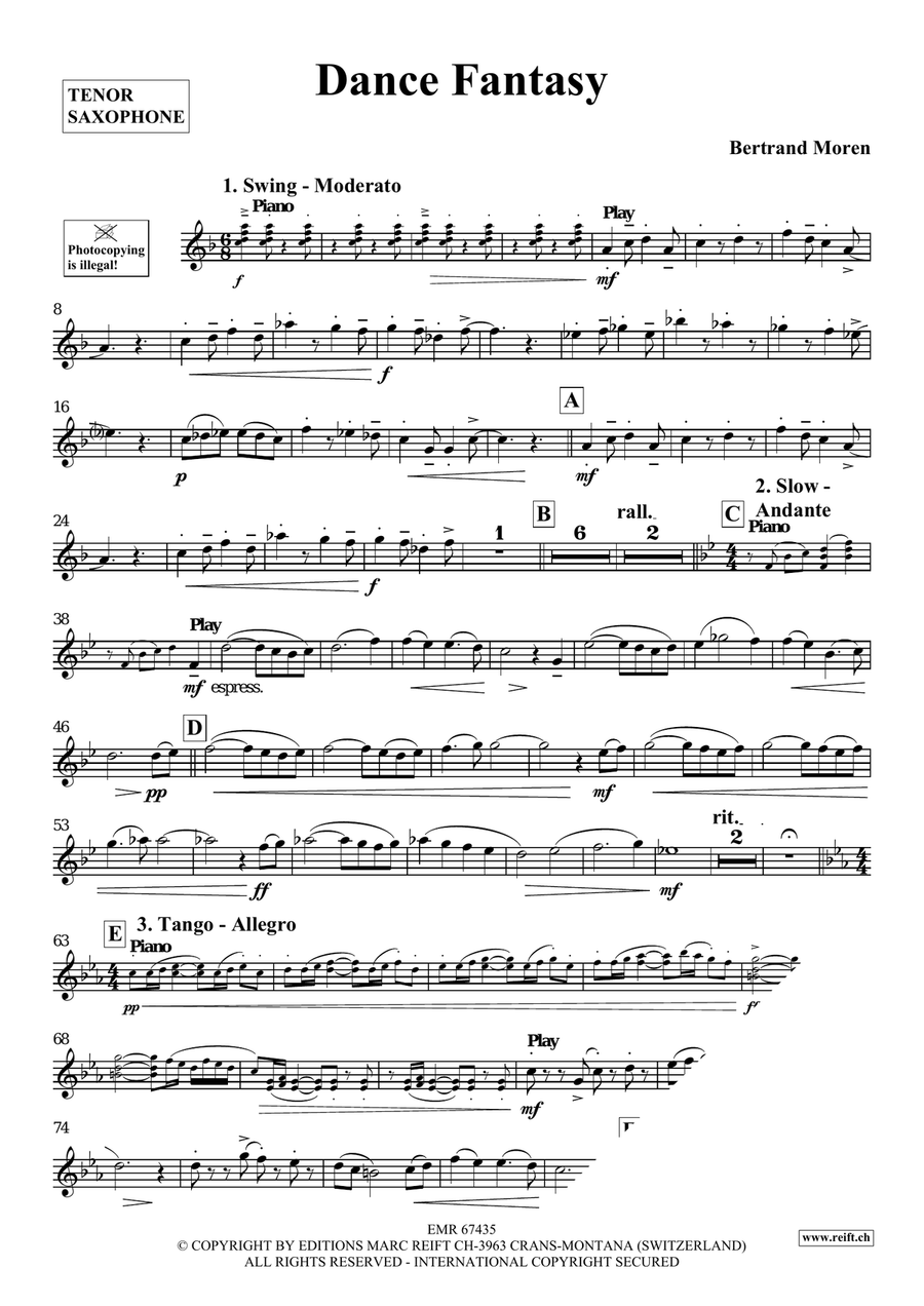 Dance Fantasy Dance Fantasy Tenor Saxophone scores gallery preview page 4