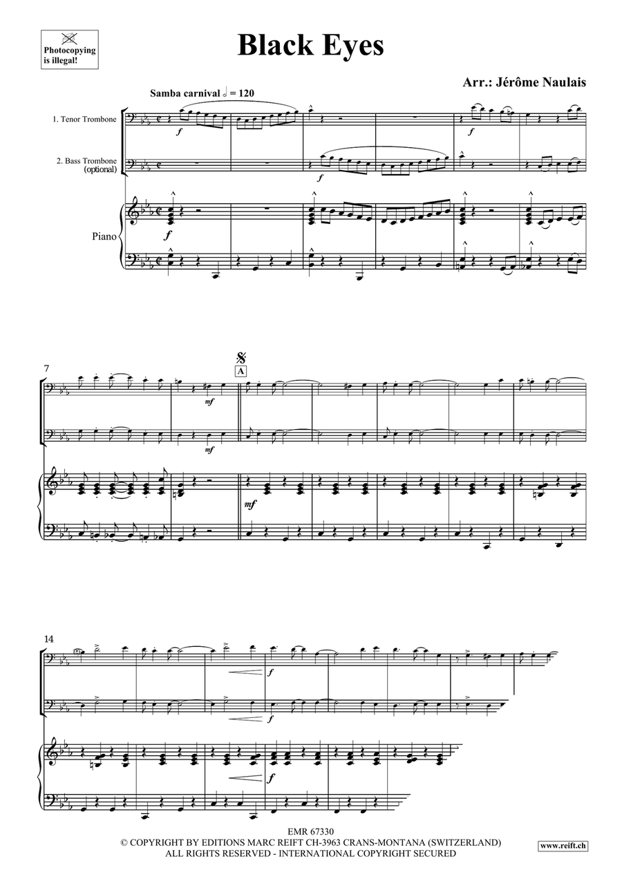 Black Eyes Black Eyes Trombone scores gallery preview page 3