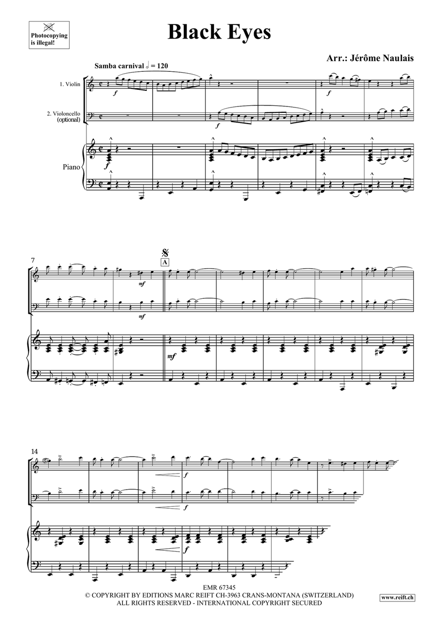 Black Eyes Black Eyes Piano Trio scores gallery preview page 3
