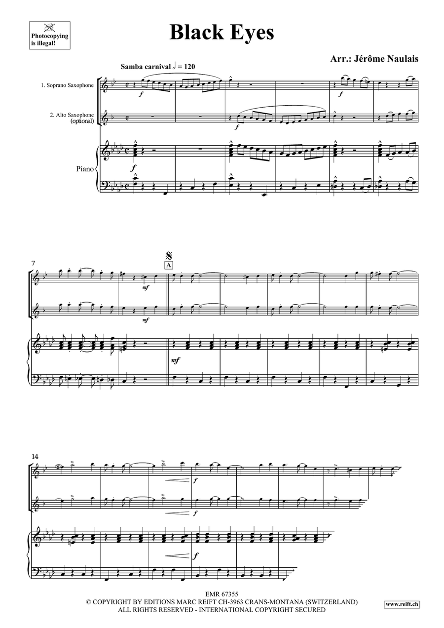 Black Eyes Black Eyes Soprano Saxophone scores gallery preview page 3