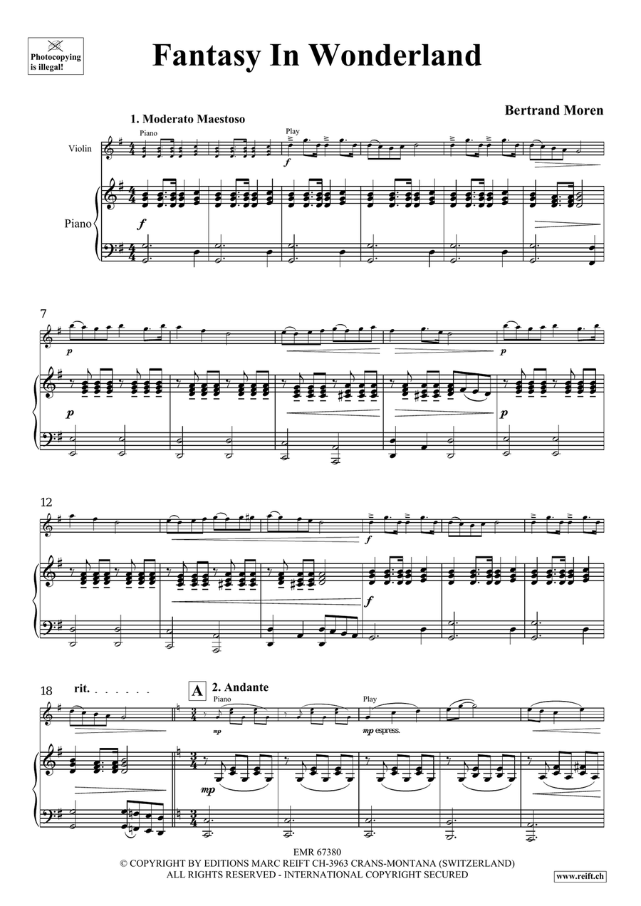 Fantasy In Wonderland Fantasy In Wonderland Violin Solo scores gallery preview page 5