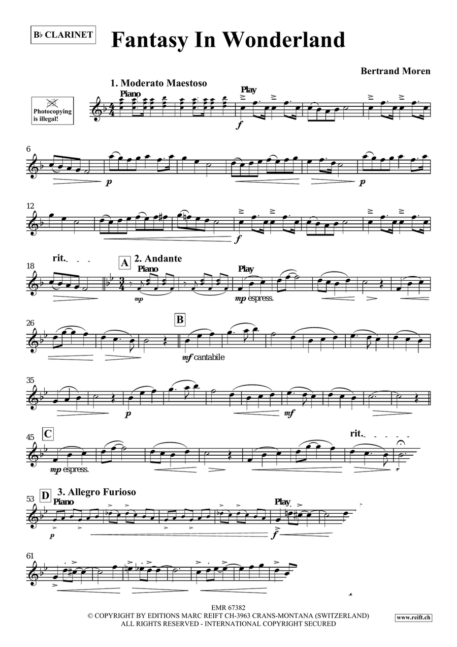Fantasy In Wonderland Fantasy In Wonderland Clarinet Solo scores gallery preview page 4
