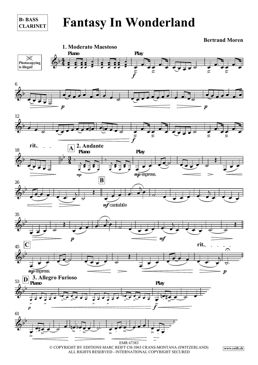 Fantasy In Wonderland Fantasy In Wonderland Bass Clarinet scores gallery preview page 4