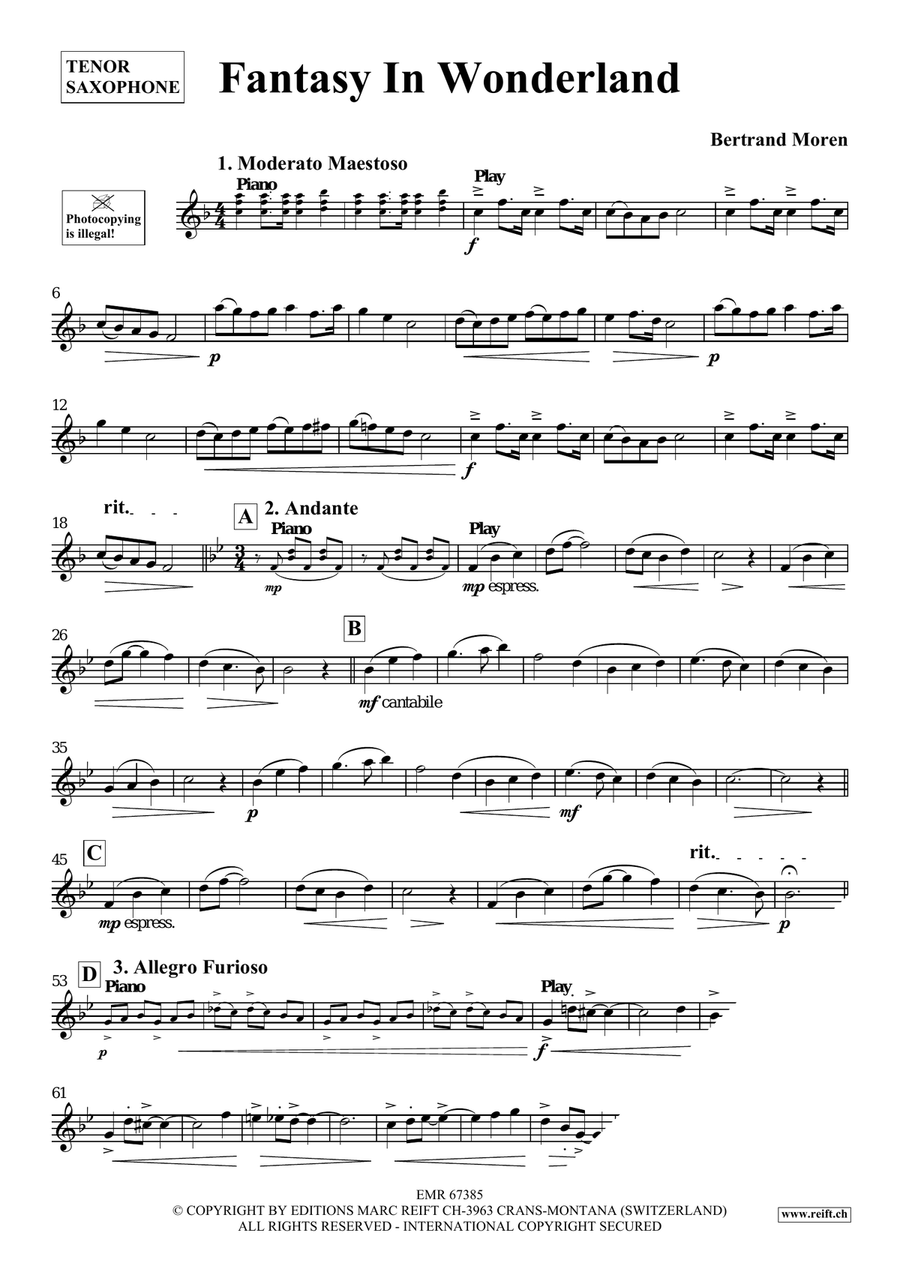 Fantasy In Wonderland Fantasy In Wonderland Tenor Saxophone scores gallery preview page 4
