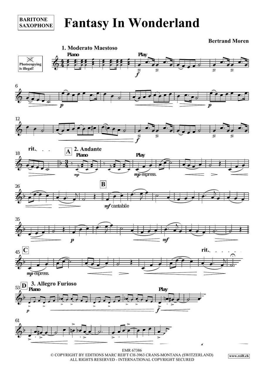 Fantasy In Wonderland Fantasy In Wonderland Baritone Saxophone scores gallery preview page 4