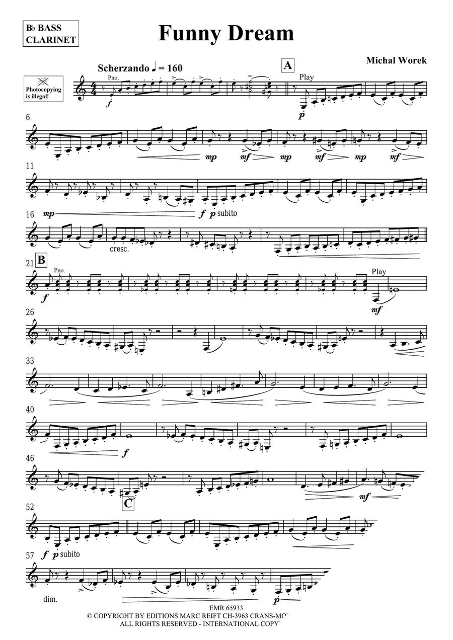 Funny Dream Funny Dream Bass Clarinet scores gallery preview page 3