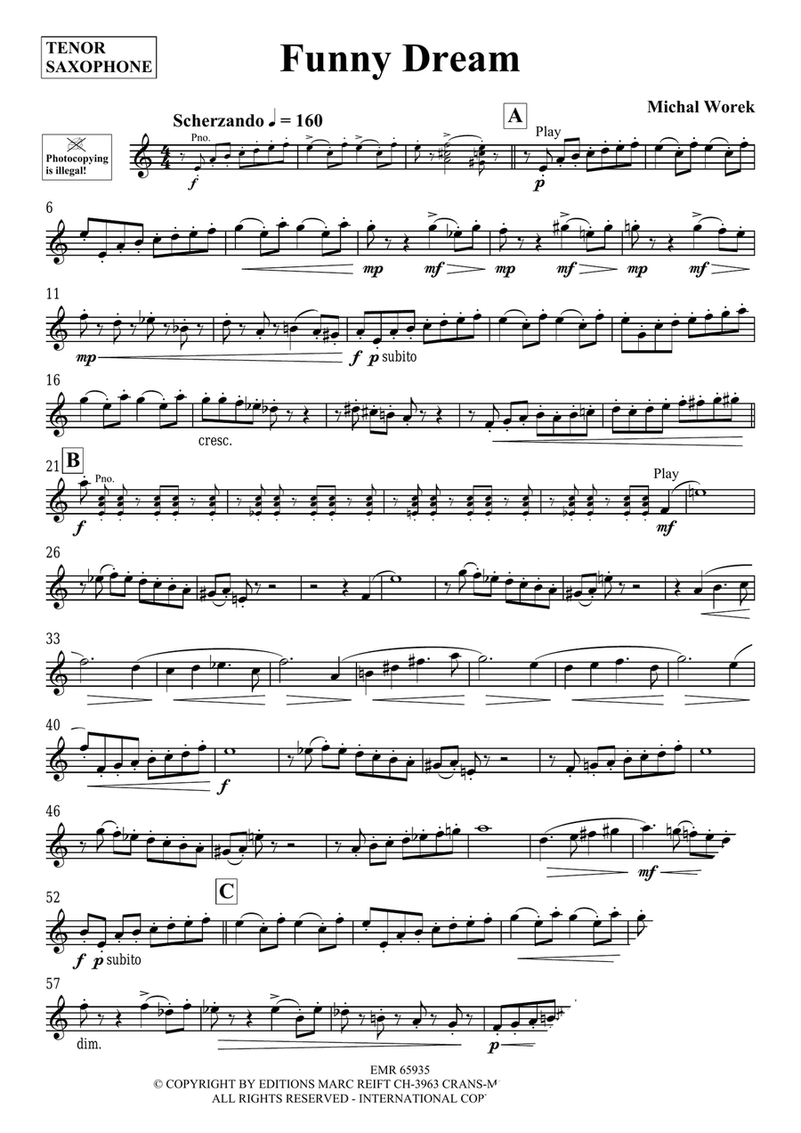 Funny Dream Funny Dream Tenor Saxophone scores gallery preview page 3