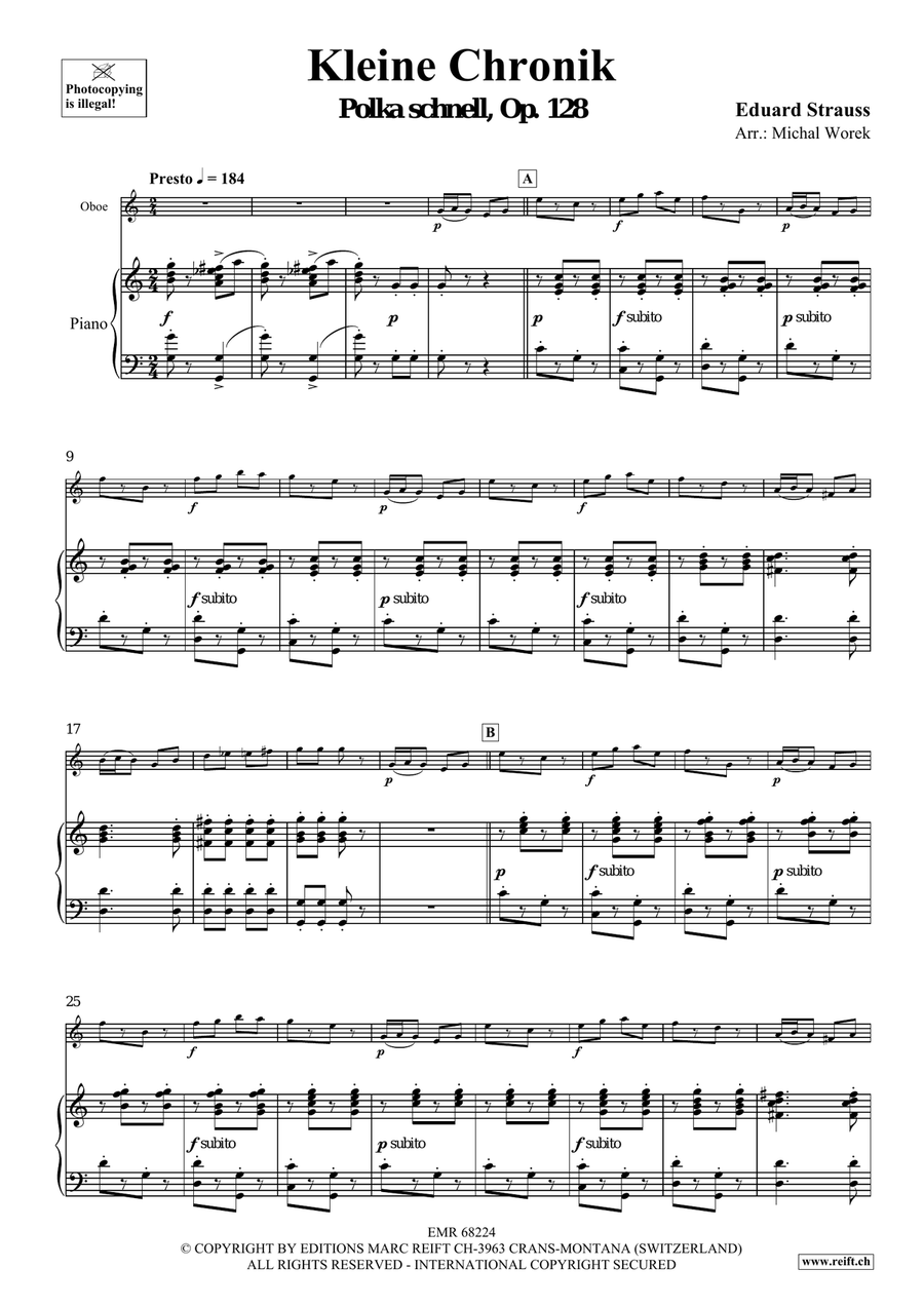 Kleine Chronik by Eduard Strauss Piano Accompaniment - Sheet Music page 4