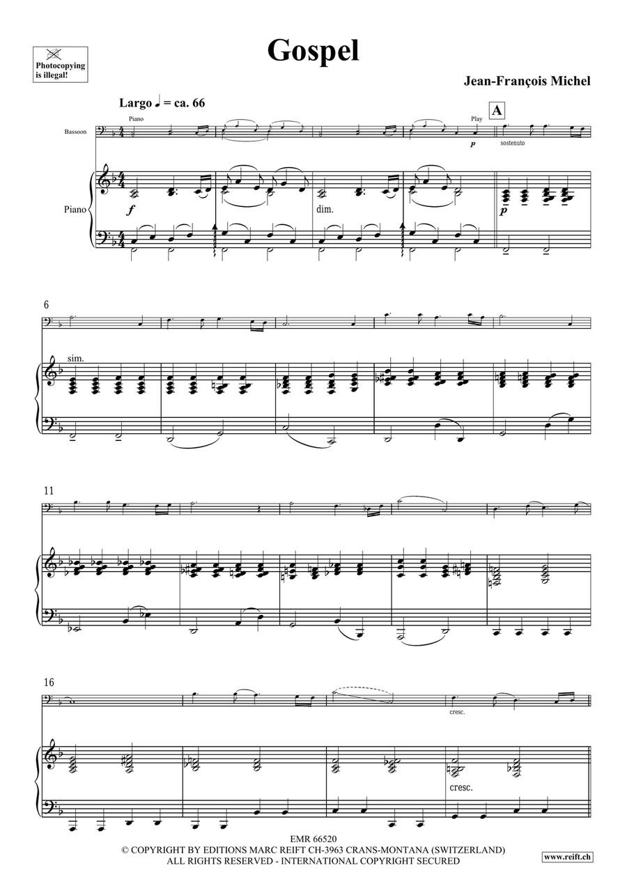 Gospel Gospel Bassoon Solo scores gallery preview page 4