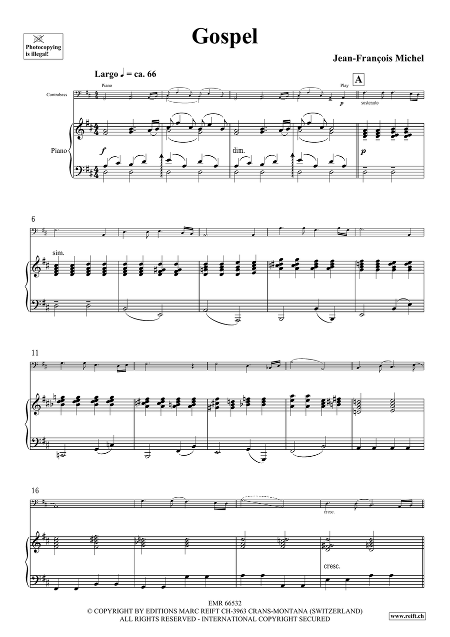Gospel Gospel Double Bass scores gallery preview page 4