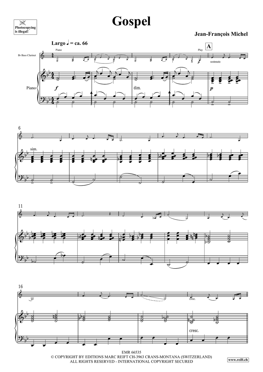 Gospel Gospel Bass Clarinet scores gallery preview page 4