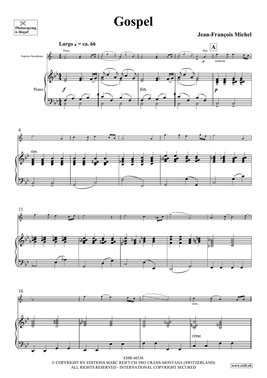 Gospel Gospel Soprano Saxophone scores gallery preview page 4