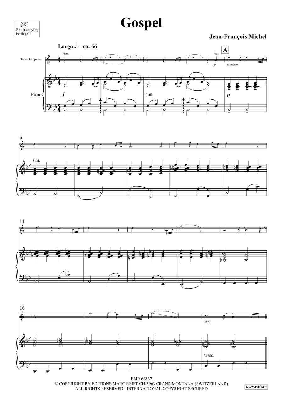 Gospel Gospel Tenor Saxophone scores gallery preview page 4