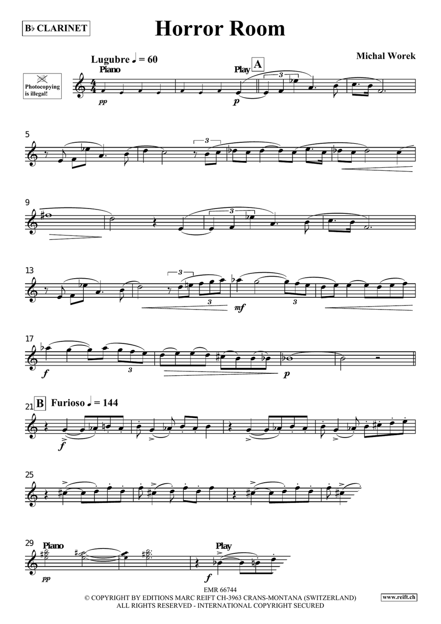 Horror Room Horror Room Clarinet Solo scores gallery preview page 3
