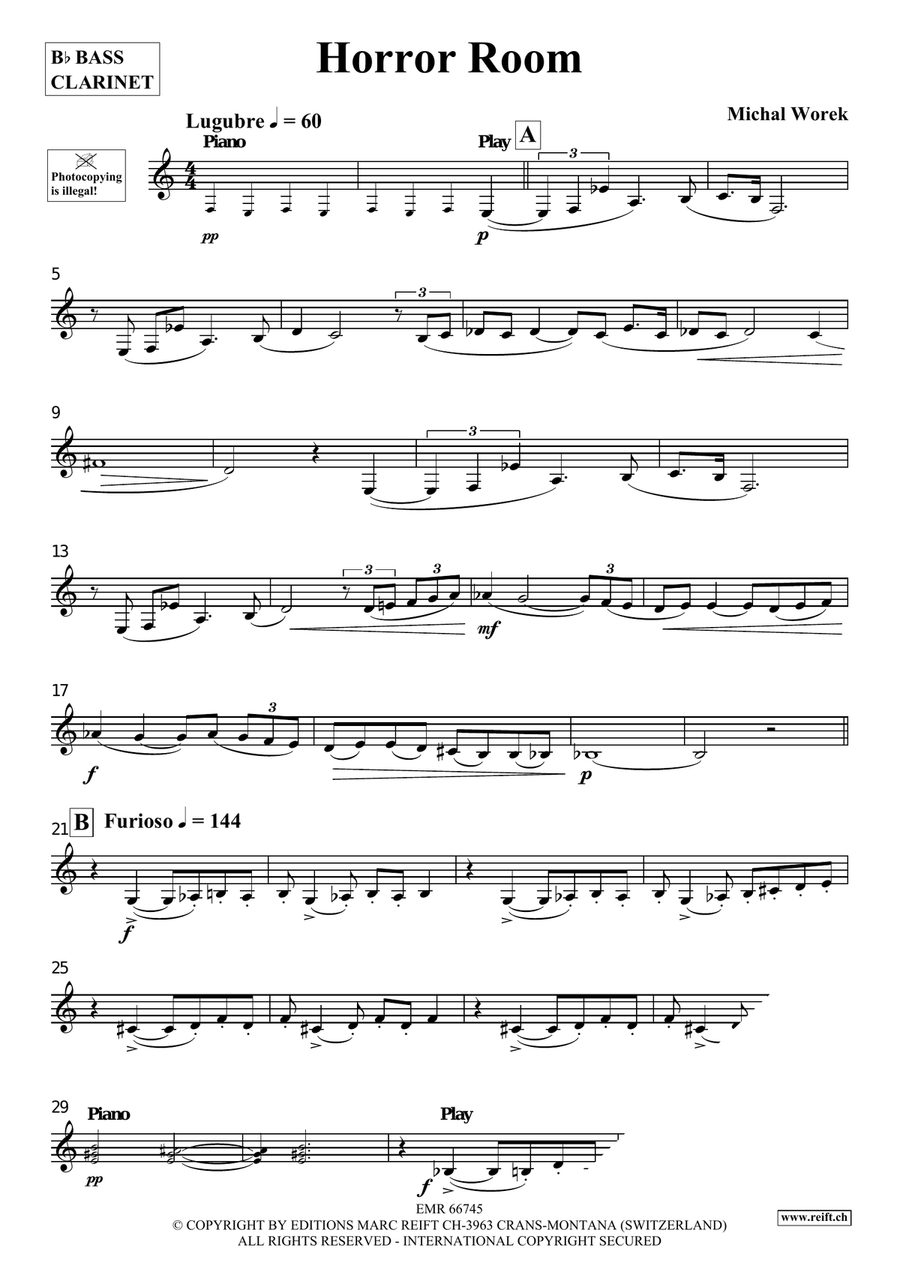 Horror Room Horror Room Bass Clarinet scores gallery preview page 3