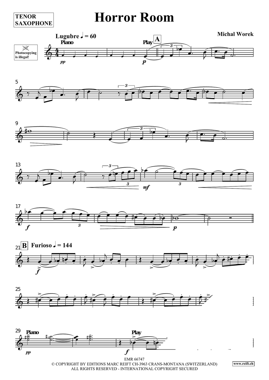 Horror Room Horror Room Tenor Saxophone scores gallery preview page 3