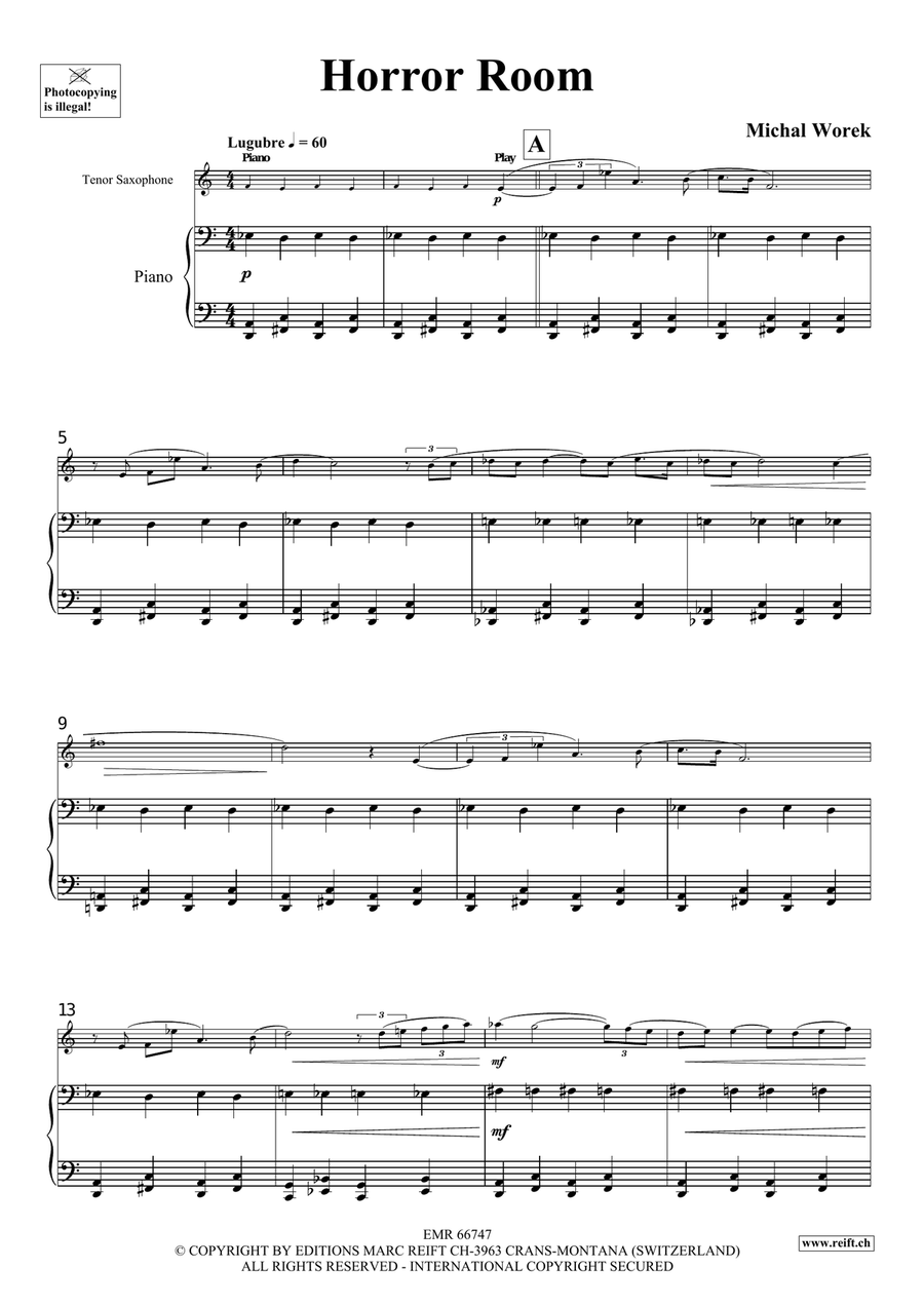 Horror Room Horror Room Tenor Saxophone scores gallery preview page 4