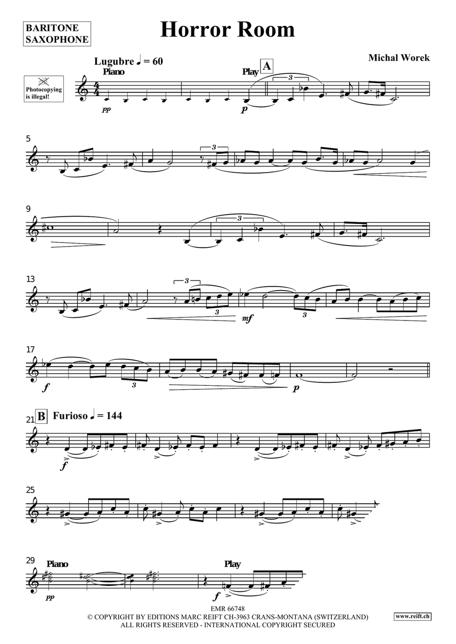 Horror Room Horror Room Baritone Saxophone scores gallery preview page 3
