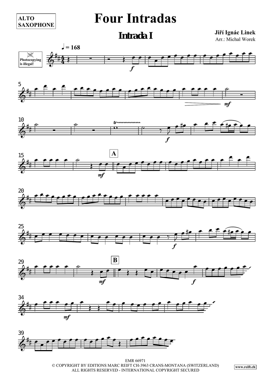 Four Intradas Four Intradas Alto Saxophone scores gallery preview page 3