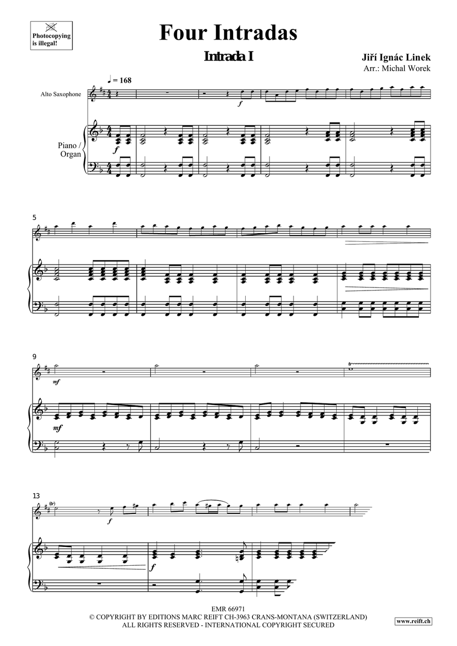 Four Intradas Four Intradas Alto Saxophone scores gallery preview page 4