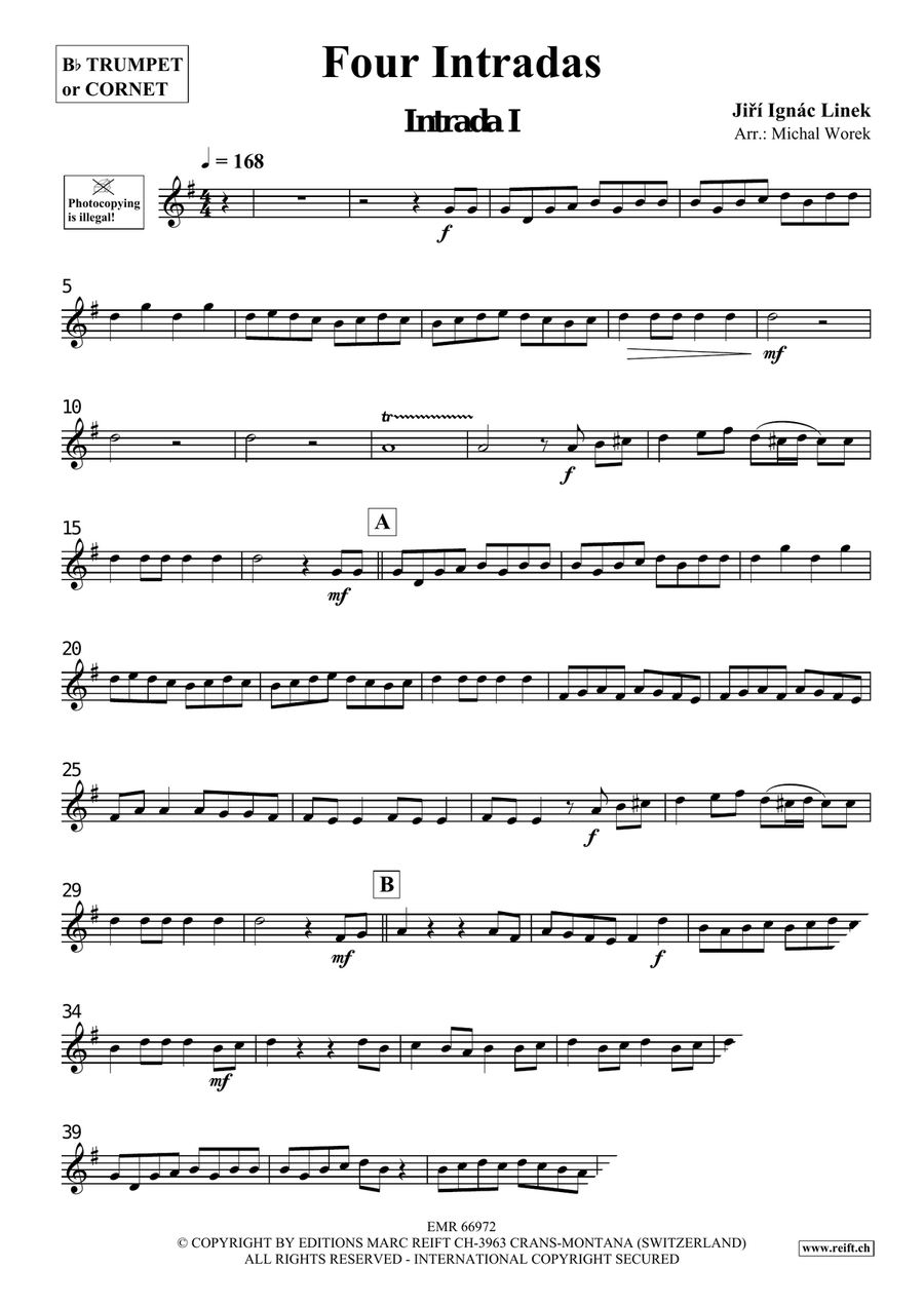 Four Intradas Four Intradas Cornet scores gallery preview page 3