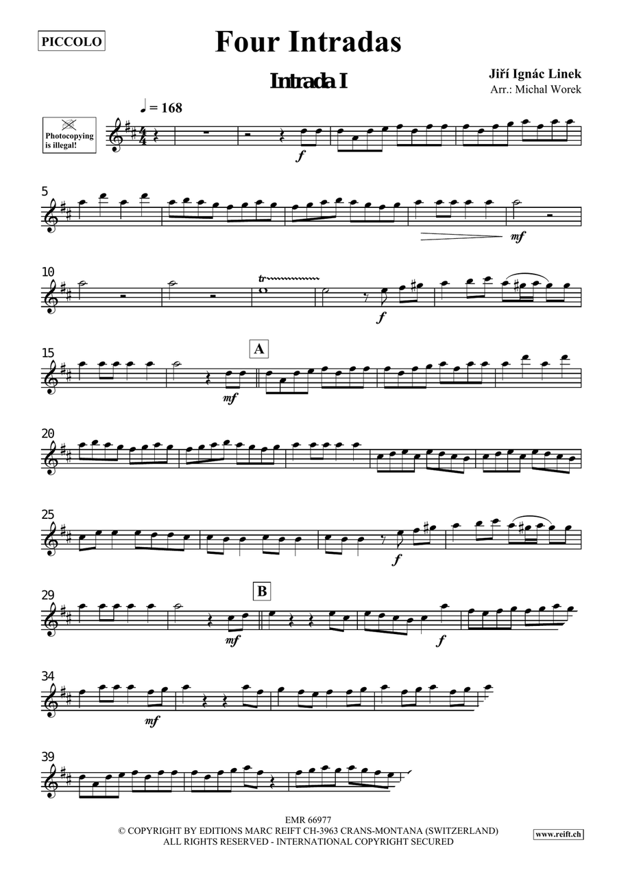 Four Intradas Four Intradas Piccolo scores gallery preview page 3