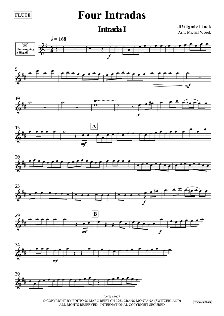 Four Intradas Four Intradas Flute Solo scores gallery preview page 3
