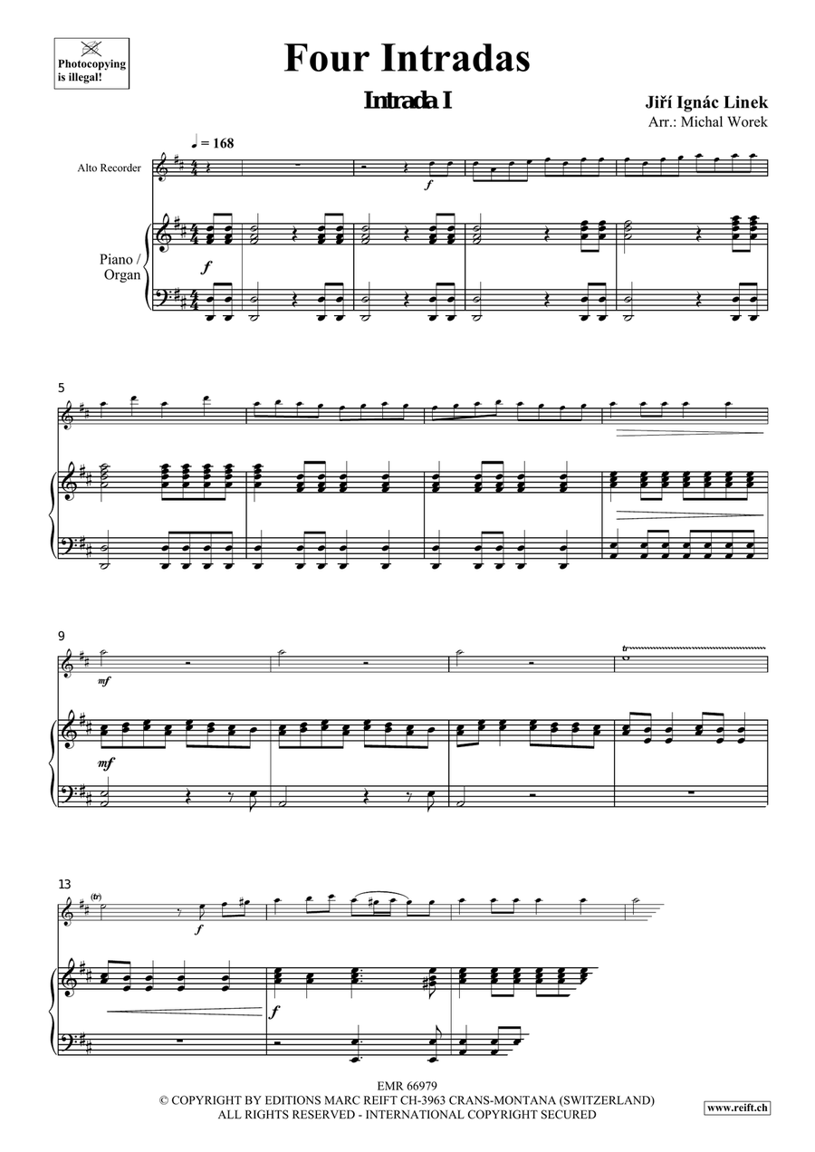 Four Intradas Four Intradas Alto Recorder scores gallery preview page 4