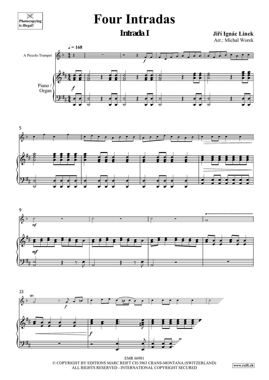 Four Intradas Four Intradas Piccolo Trumpet scores gallery preview page 4