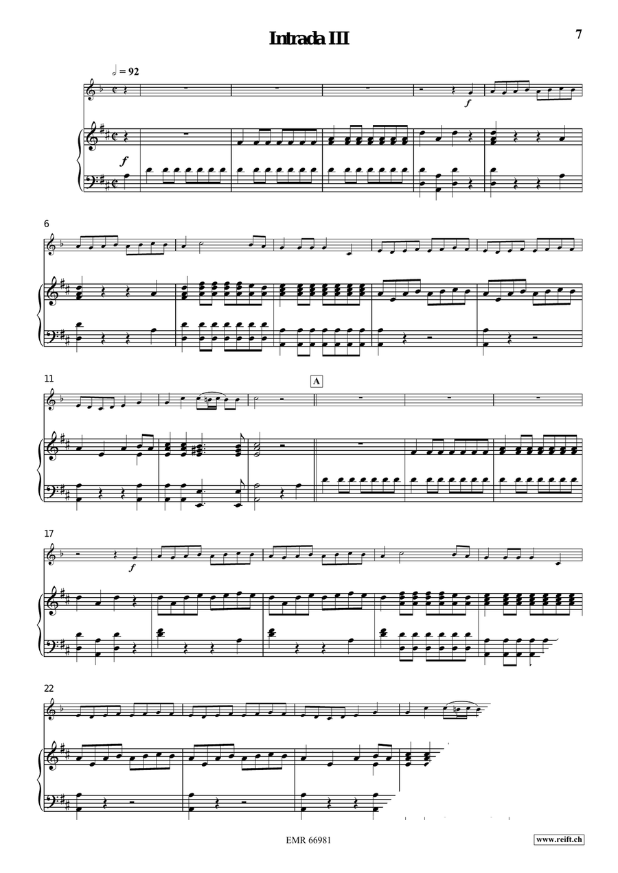 Four Intradas Four Intradas Piccolo Trumpet scores gallery preview page 6