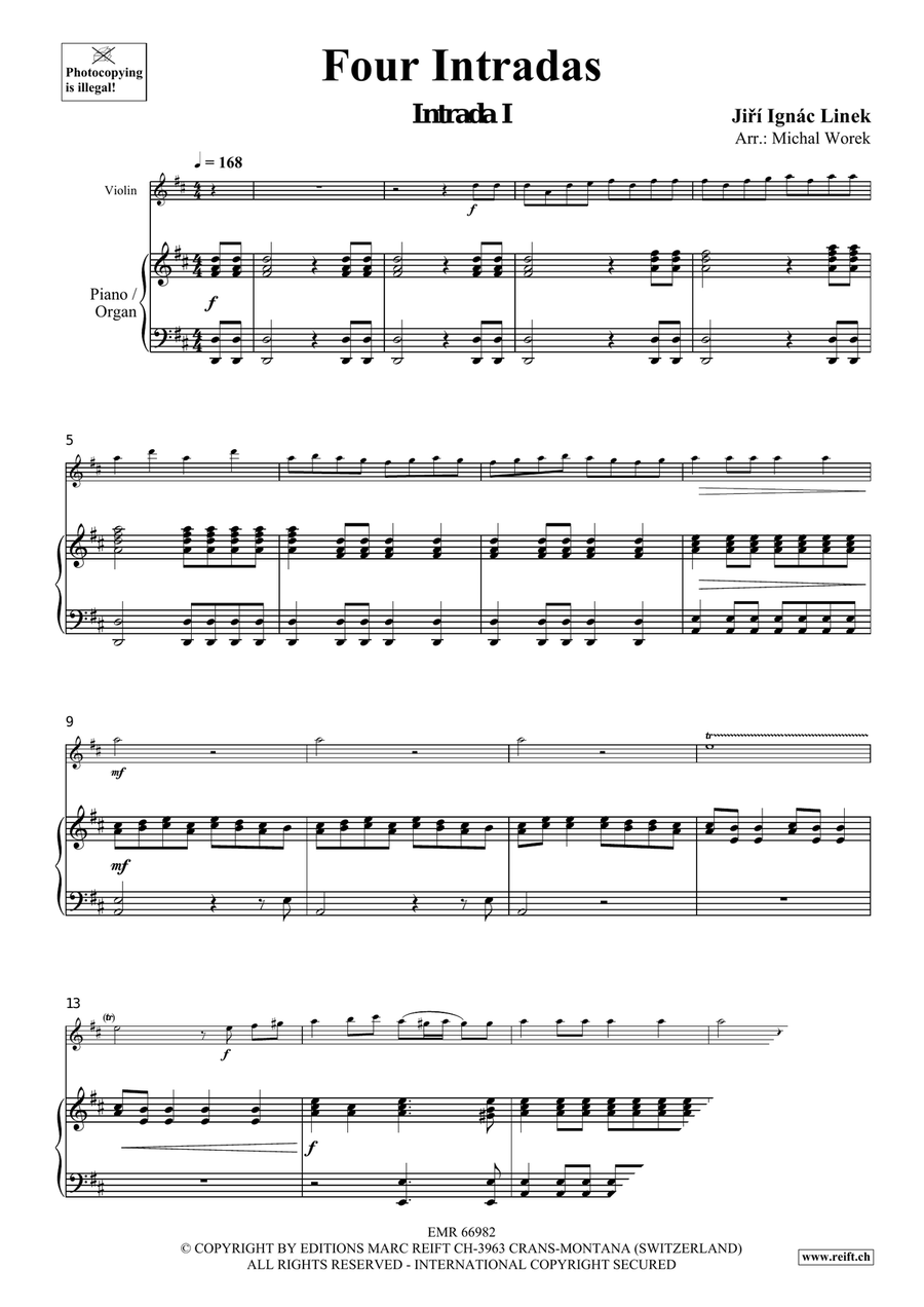 Four Intradas Four Intradas Violin Solo scores gallery preview page 4