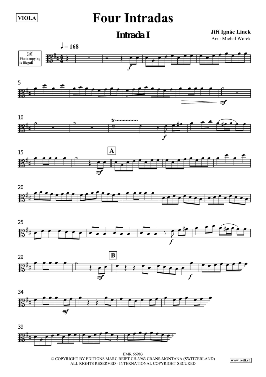 Four Intradas Four Intradas Viola scores gallery preview page 3