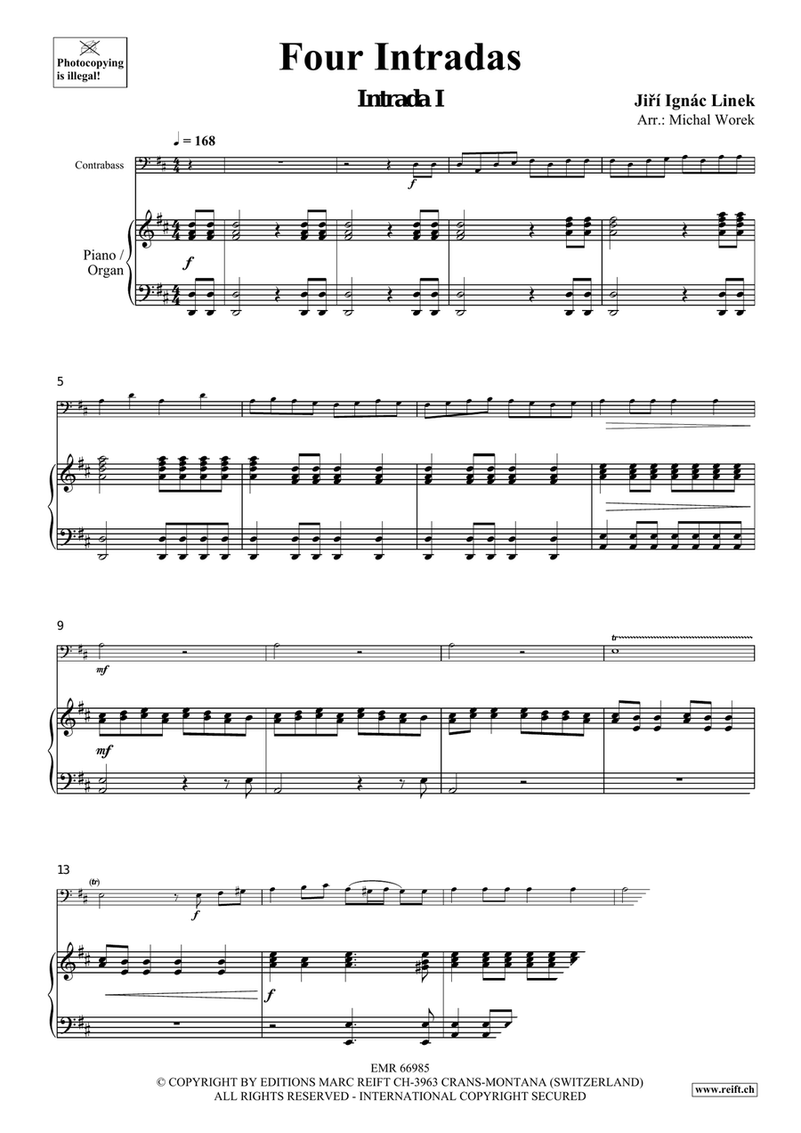 Four Intradas Four Intradas Double Bass scores gallery preview page 4