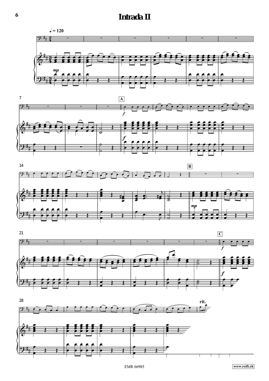 Four Intradas Four Intradas Double Bass scores gallery preview page 5