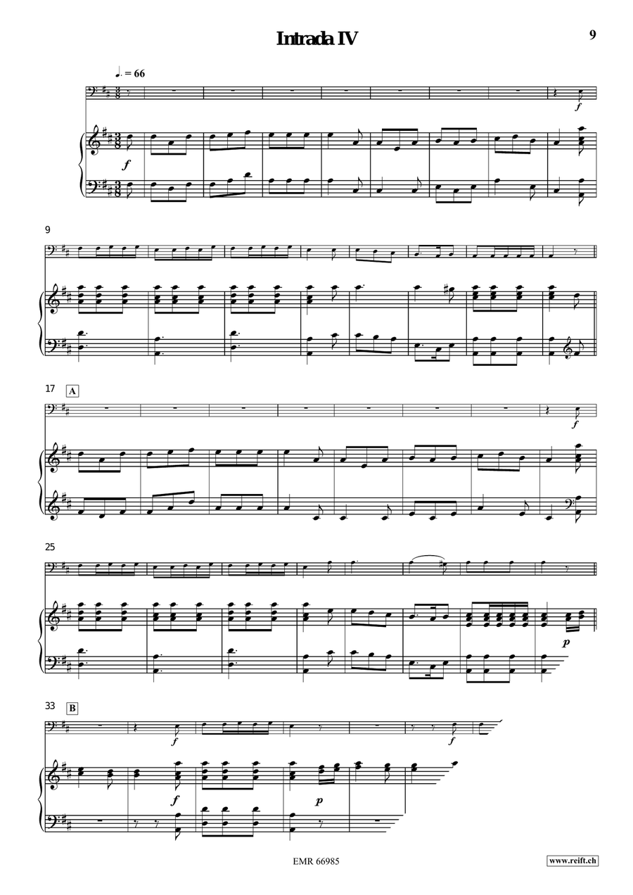 Four Intradas Four Intradas Double Bass scores gallery preview page 7