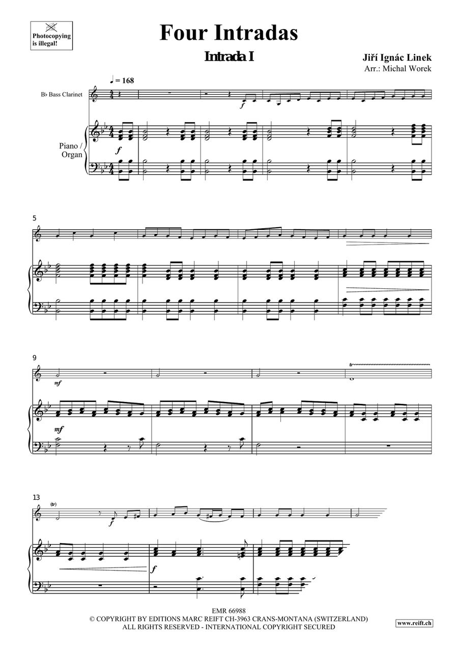 Four Intradas Four Intradas Bass Clarinet scores gallery preview page 4