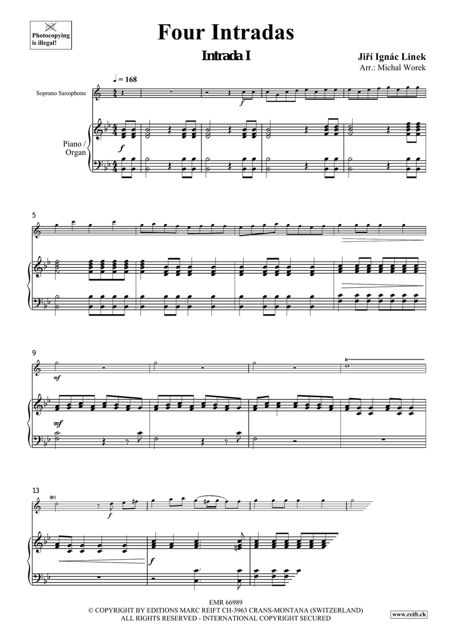 Four Intradas Four Intradas Soprano Saxophone scores gallery preview page 4
